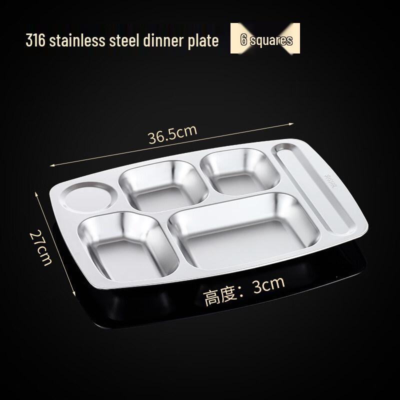 

ShengXinhui 316 Stainless Steel Divided Cafeteria Tray
