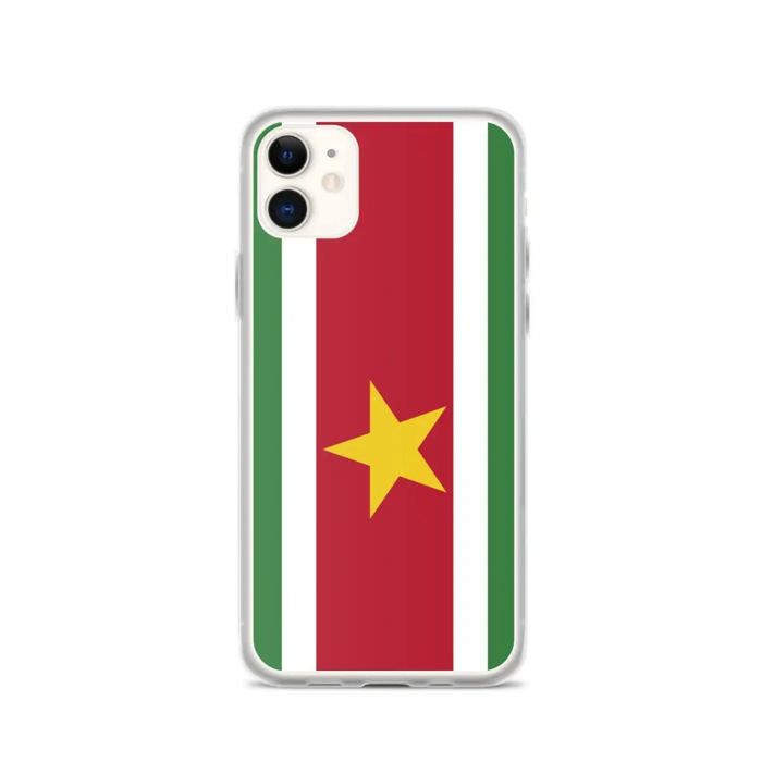Coque iPhone - Multicolore - Drapeau Suriname - Souple - Compatible iPhone 11 - Verticale