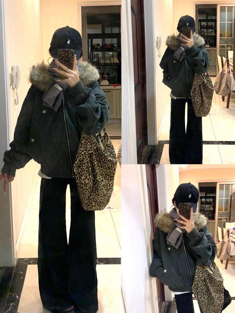 2025 Women's Fleece-Lined Cotton Workwear Jacket - Thick, Warm Winter Outerwear