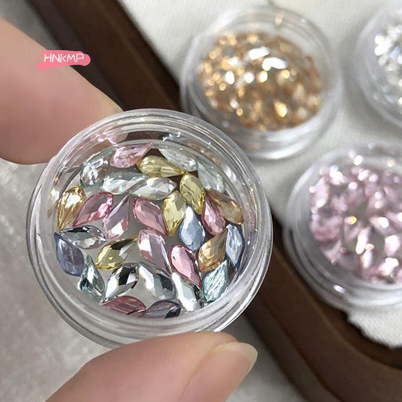 30Pcs Irregular-Shaped Drill Nail Art Rhinestones 3D Crystal Pearl Stones for DIY Manicure Decorations Accessories
