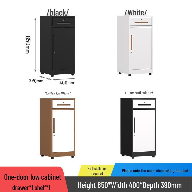 Mobile Under-Desk File Cabinet with Lock - Single Door, Sheet Metal, Small Office Tool Storage Drawer