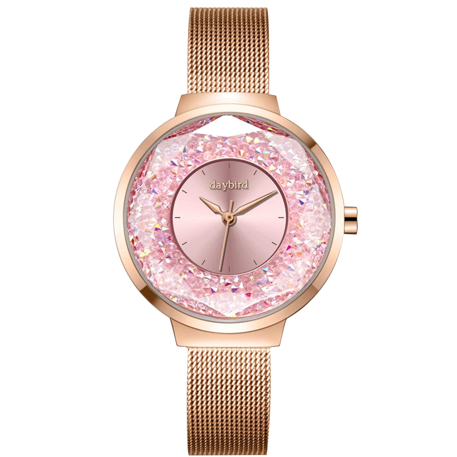 

RORIOS Women s Fashion Watch - Starry Sky Design - Sparkling Analog Watch with Mesh Band - Popular for Commuting, Dates, and More.