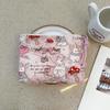 Adorable Blue Cartoon Makeup Bag: Mini Pure Cotton Coin and Earphone Pouch, Lipstick Carrier, Portable Storage.