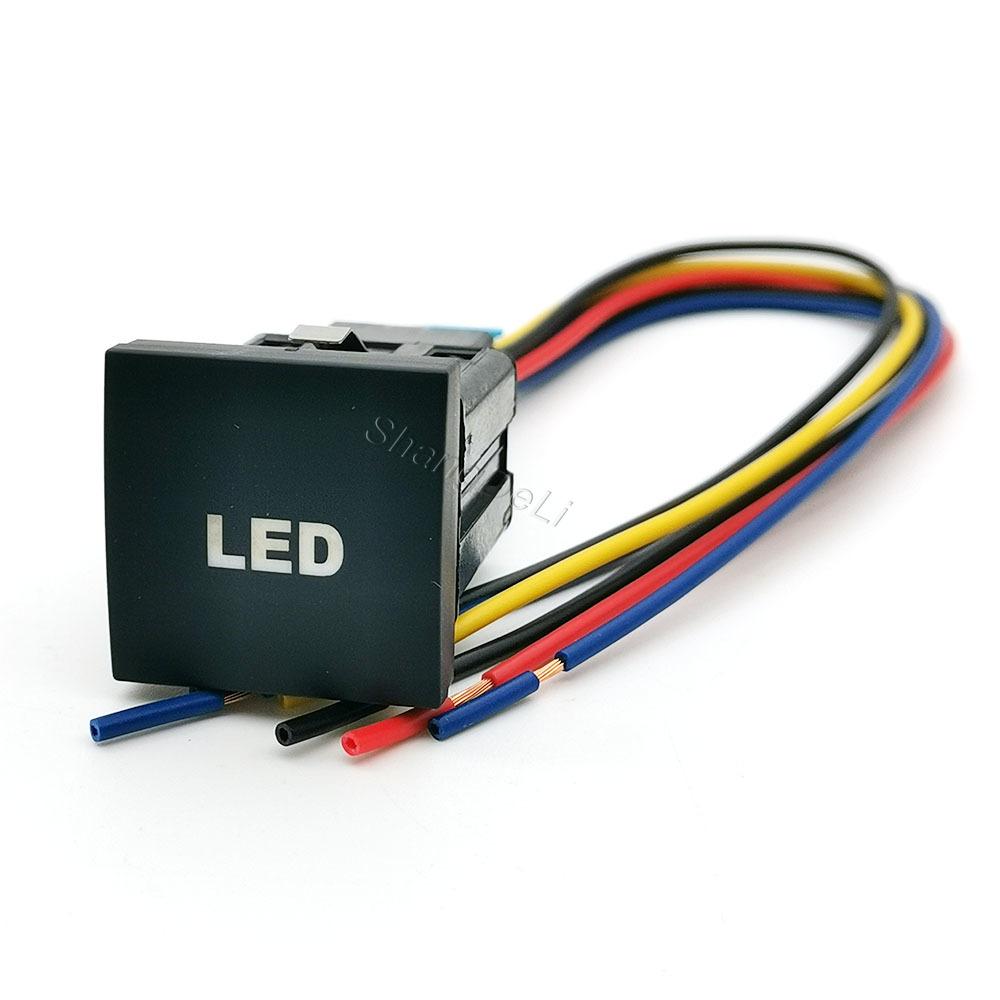 1PC Car LED DRL Parking Radar Power ON Off Fog Light Switch Button with Wire for Golf 6 MK6 Jetta 5 EOS Scirocco 2006 -2011