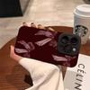 Burgundy Girly Bow Art Phone Case for iPhone 17 16 15 14 13 12 11 Series Pro Max Plus