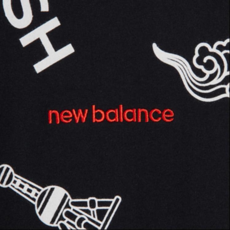 New Balance Printing Short Sleeve Couple Style Black Unisex AMT02372-BK