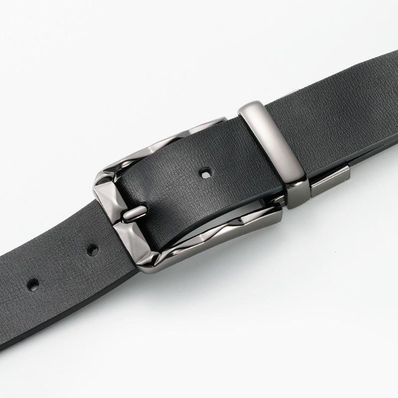 Belt for Men Rotatable Pin Buckle Leather Trousers Belt for Middle Aged and Young Men's Versatile Belt for Men