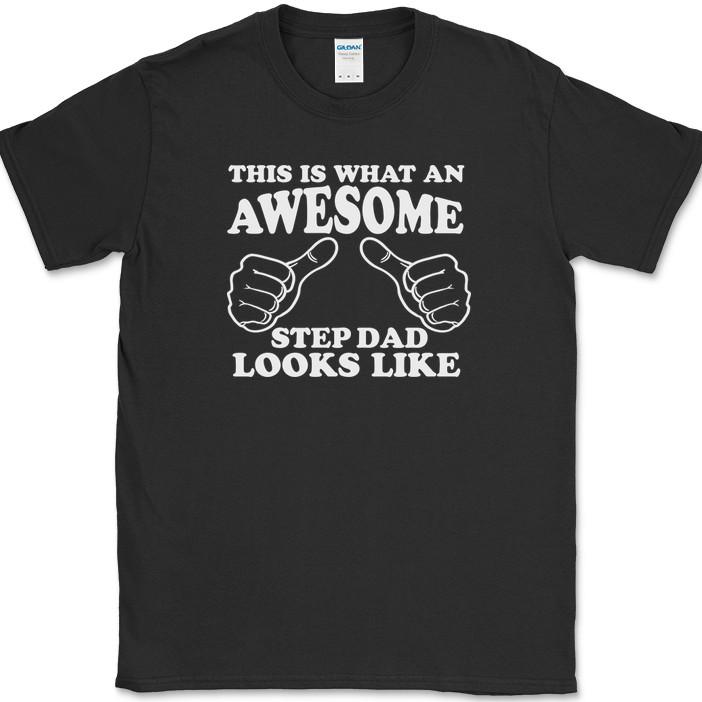 

This Is What An Awesome STEP DAD Looks Like T-Shirt Funny Fathers Day Tee L
