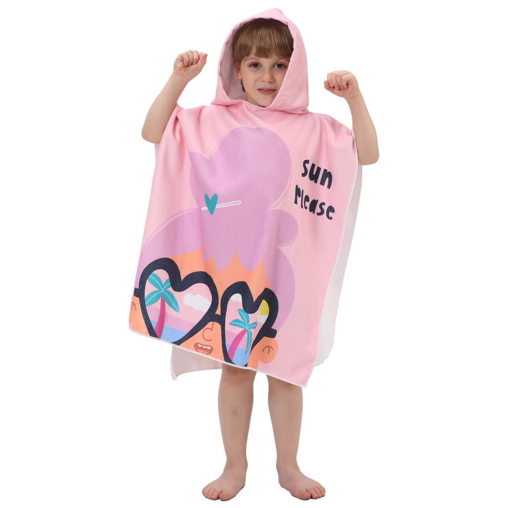 Prinzessin Dinosaurier Kinder Kapuzenbadetuch Mikrofaser Jungen Mädchen Strandtücher Meer Surfen Schnelltrocknend Surfponcho Bademantel Kind Anime