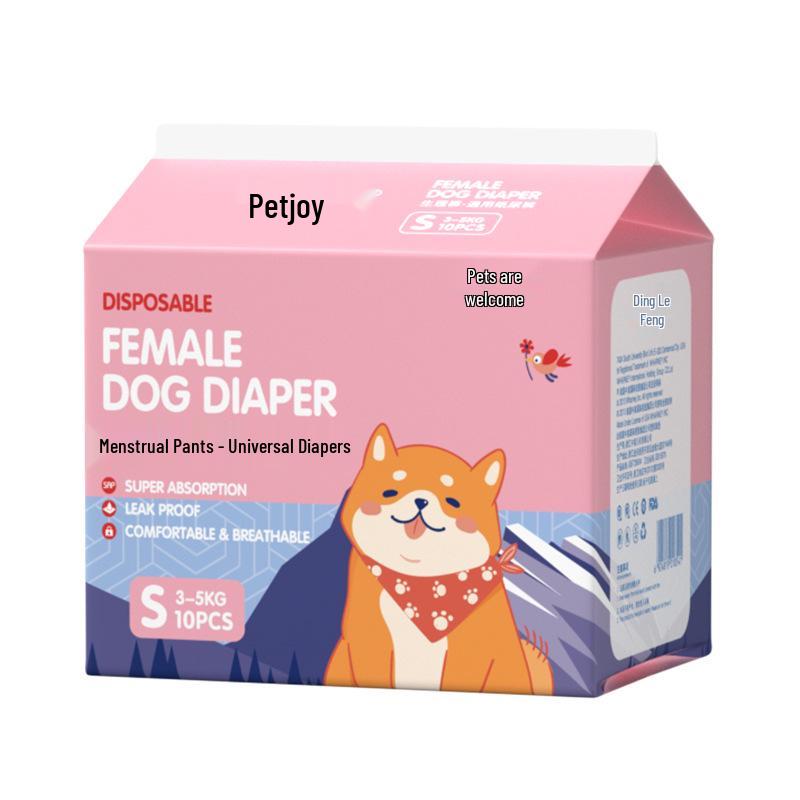 Pet Joy Disposable Dog Diapers - Color-Changing Sanitary Pants for Female and Male Dogs