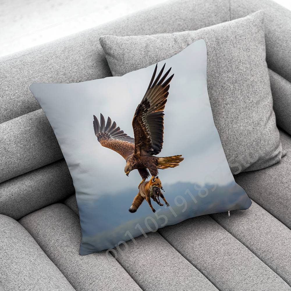 Federa per Cuscino Decorativo con Aquila Falco Uccello per Cuscini Quadrati da 50cm 40cm 55cm 45cm 30cm Copricuscino per Camera da Letto