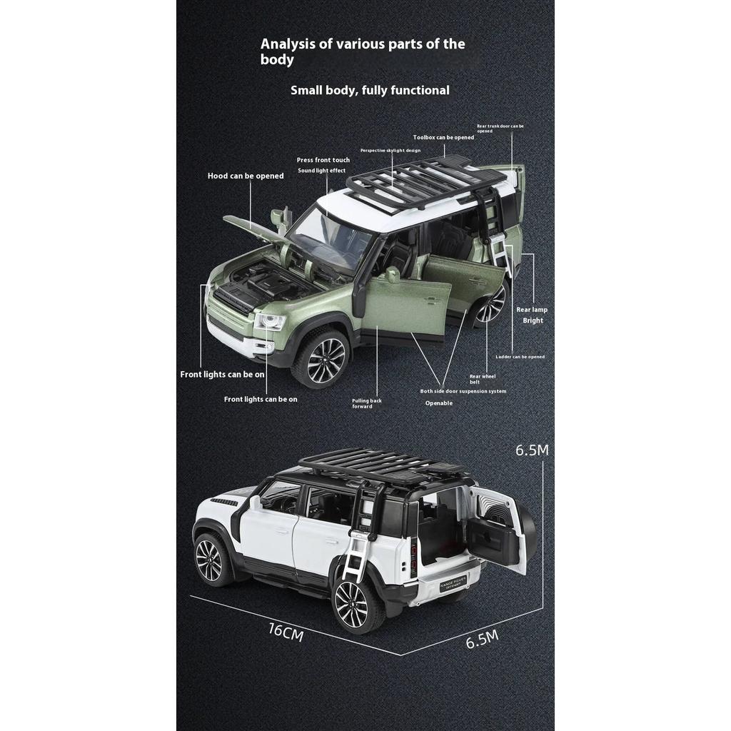 1/32 Cool Land Rover Defender Off-Road Vehicle Model Toys, Simulated Alloy Toys Cars, Cool Desktop Ornaments, Adult Christmas/Birthday Gifts