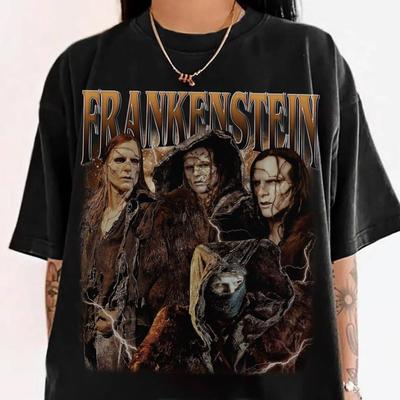 Frankenstein 2025 Elizabeth i Stwór Koszulka, Czysta Miłość, Koszulka Horror Gothic, Koszulka Filmowa Frankenstein, Prezent Dla Fana 01