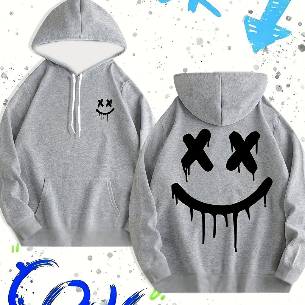 New 2026 Fall/Winter unisex hoodies featuring cheerful smiley face prints and a fun, relaxed fit, leading the hip-hop trend.