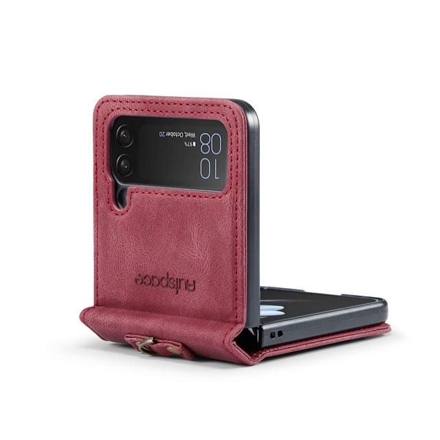 Matowe skórzane etui odporne na odciski palców do Samsung Galaxy Z Flip4 Flip 4 5g Antypoślizgowe etui na akcesoria do telefonu