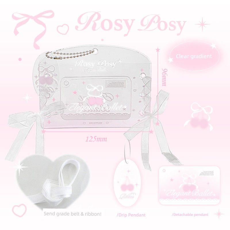 

Rosyposy Soft Ballet Style Card Cover Body Certificate Protective Cover Transparent Meal Card Star Chasing Mini Truck Good-looking Certificate Holder Horizontal version clear pink