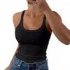 Tanktop met U-hals Schouderbandjes Crop Tops Vrouwen Zomer Camis Effen Kleur Camisole Mode Tube Vrouwelijk Mouwloos Cropped Vest Y2K Kleding