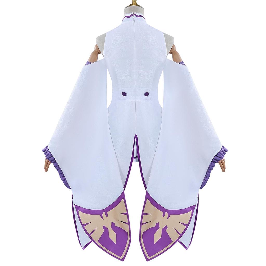 In Stock Emilia Cosplay Costume Dress with Hair Accessory Cosplay Costume Costume L [DOKITOKI] One-Piece