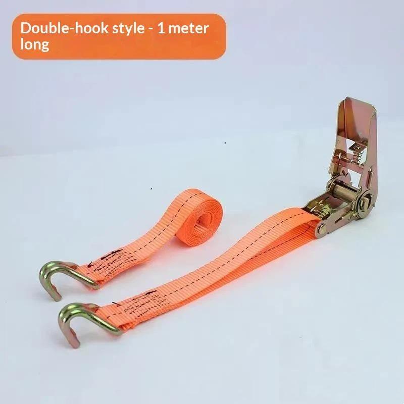 Strong Ratchet Tie Down Cargo Straps Heavy Duty Metal Buckle Adjustable for Securing Snowboard Ski Gear Road Trip Use