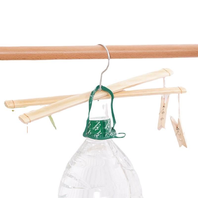 Bamboo Clip Pants Rack with Traceless Hangers - Four-Corner Drying Hanger