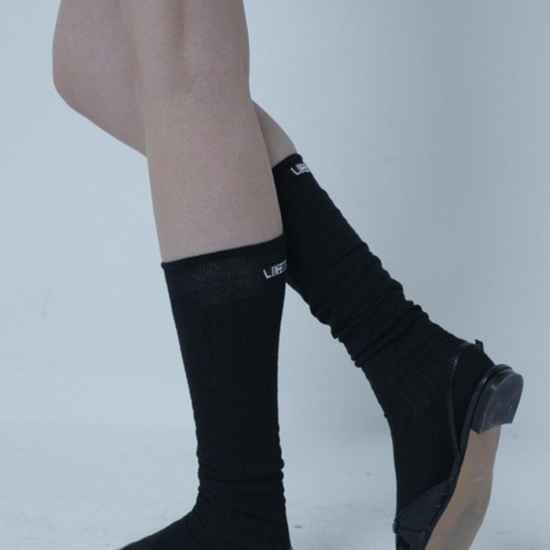 MORELIKEIT SEE THROUGH KNEE SOCKS BLACK