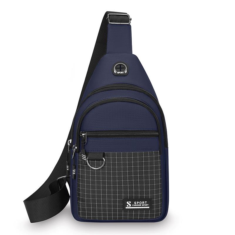

Мужская водонепроницаемая сумка кроссбоди в корейском стиле: Универсальный, Вместительный, Многослойный Рюкзак для Повседневного Использования на Открытом Воздухе темно-синий
