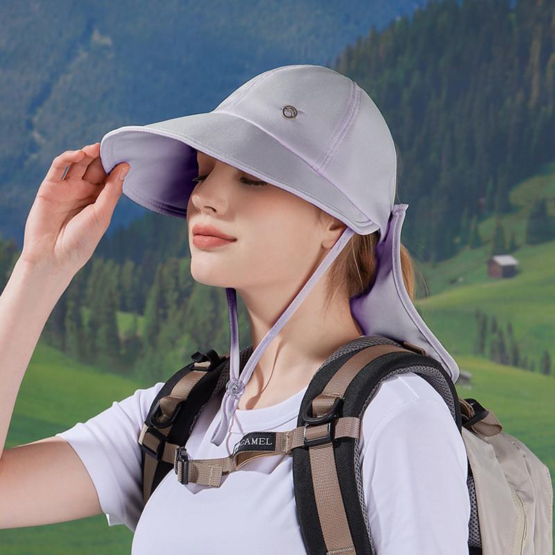 Outdoor Sun Protection Hat With Face Mask And Large Brim For Women Summer Wear