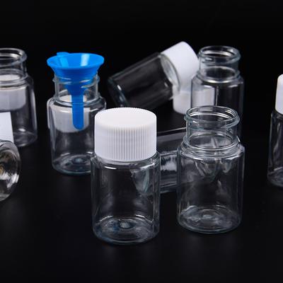 10 Adet Plastik Pet Şeffaf Boş Mühür Şişeleri Katı Toz İlaç Hap Şişesi Konteyner Reaktif Paketleme Şişesi Yeniden Doldurulabilir Şişeler