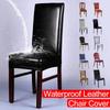 Waterproof PU Leather Dining Chair Covers Stretchable Oil Resistant Slipcover for Kitchen Chairs Durable Easy Clean Protector