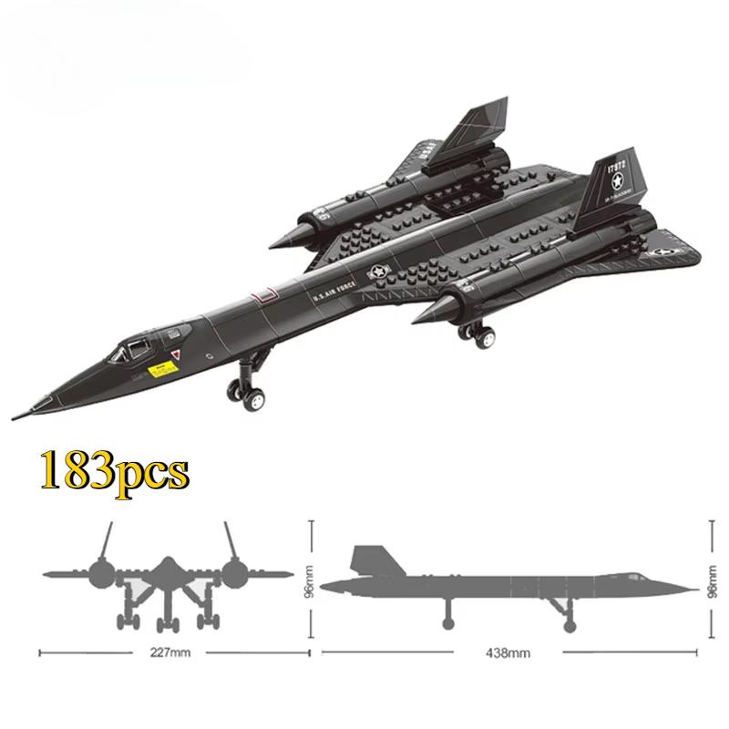 

2025 Сучасний військовий літак-розвідник SR-71 Blackbird Винищувач F-15 Набори будівельних блоків Солдат Модель літака Цегла Іграшка для хлопчиків