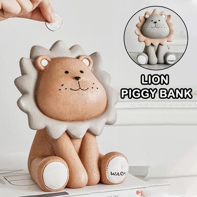 Löwe Sparschwein Aufbewahrung Cartoon Safe Geldsparen Kinderspielzeug Geschenk Niedlich Münz-Geld-Etui Kreative Heimdekor Ornamente