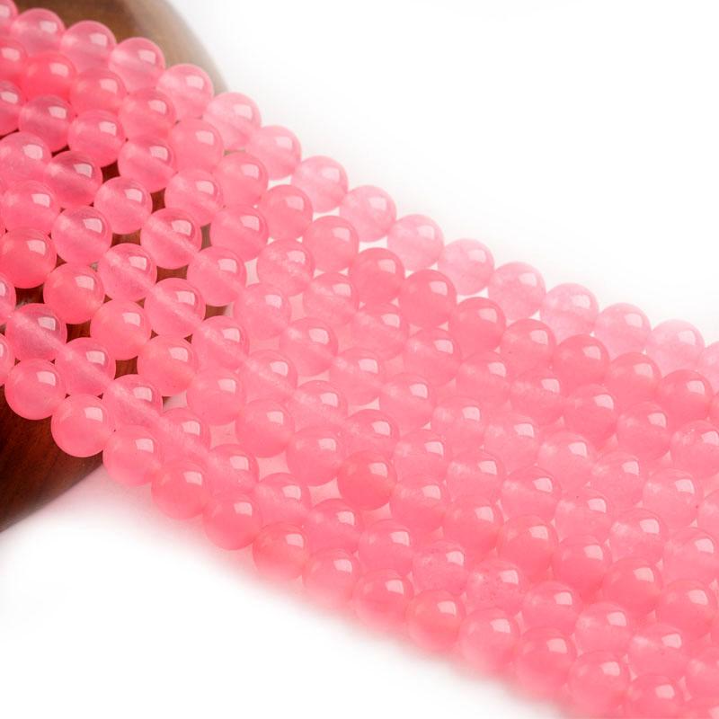 

1 Strand Natural Chalcedony Stone Beads Multicolor Loose Spaced Round Beads For Jewelry Making DIY Craft Bracelet Necklace Gift 4mm About 90Pcs рожевий