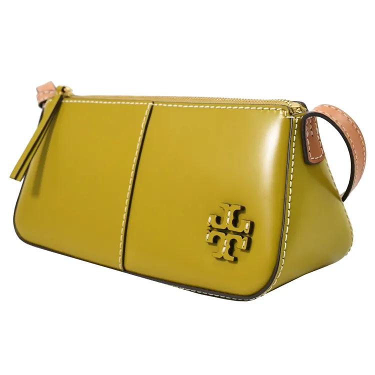 Tory Burch McGraw Zipper Closure Adjustable Shoulder Strap Leather Tote Shoulder Bag Women Handbags Green 138922-300