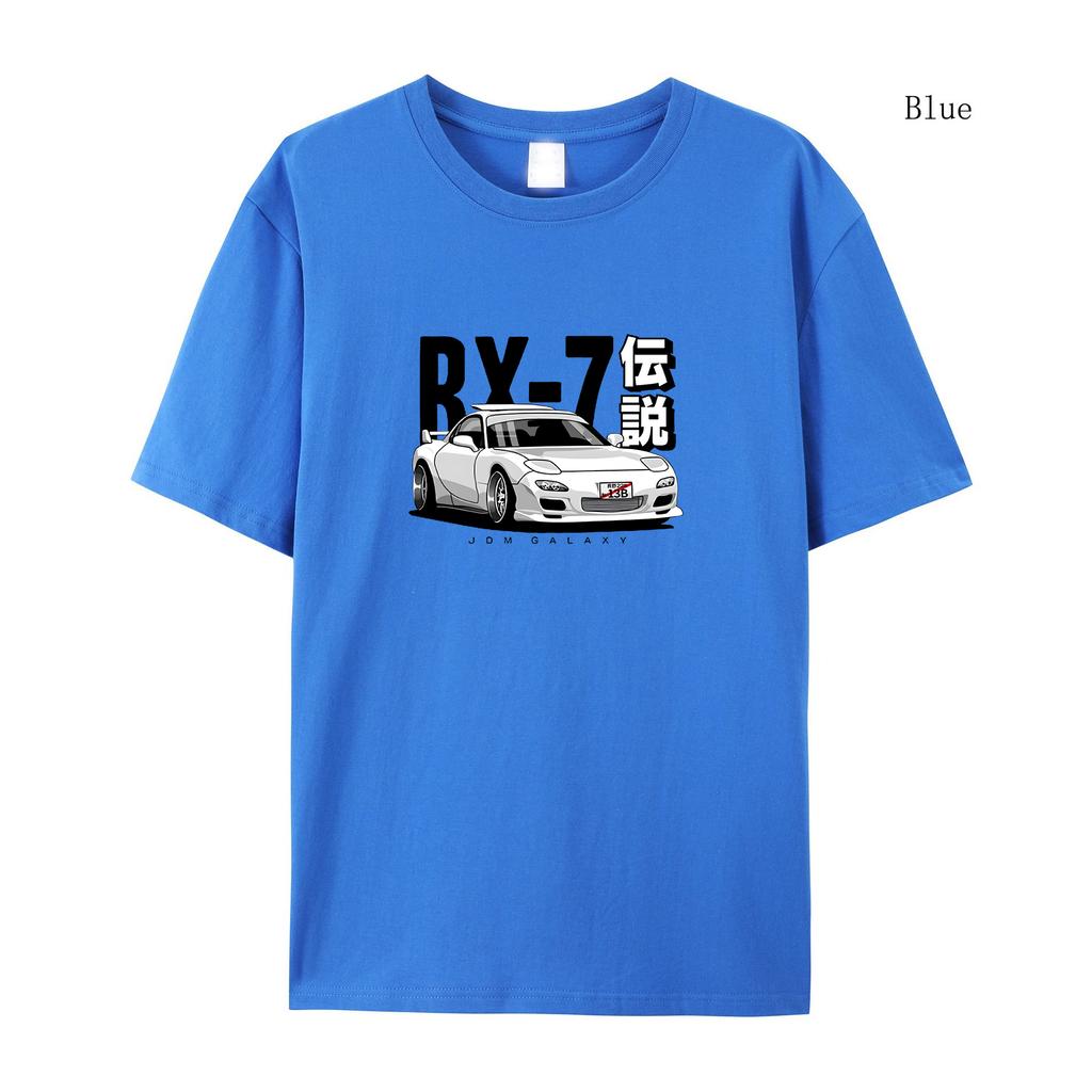 Women T-Shirts Initial D JDM T-shirt Vintage RX7 FD Drift Japanese Cars Printed Summer Short Sleeved T-shirt Loose Short Sleeved Top