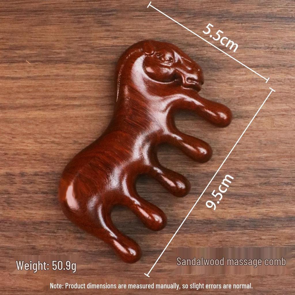 Massagekamm aus Sandelholz: Tragbarer Holzkopf- & Meridiankamm Souvenir