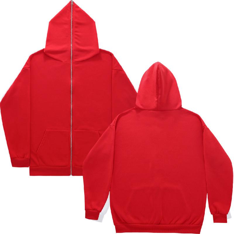 Men's Solid Color Full Zip Hoodie Sweatshirt