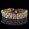 WWJ Nydelig gylden farge Svart Cubic Zirconia brede tennisarmbånd