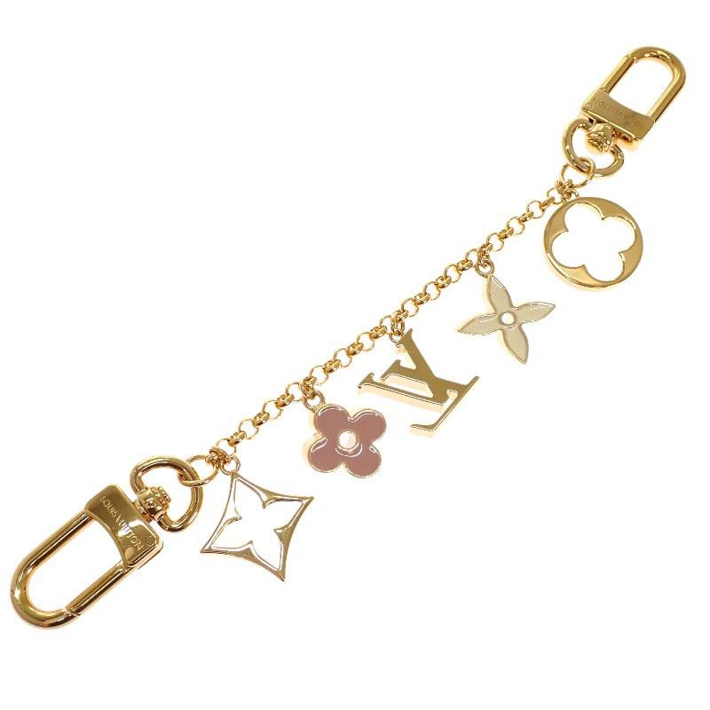 Louis Vuitton M01413 Monogram Bag Charm Gold/pink Metal Women