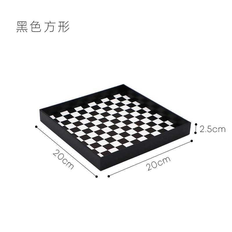 

Checkerboard Color Entrance Hall Living Room Moon-Shaped Tray Water Cup Scented Headband Small Decorative Moon Tray