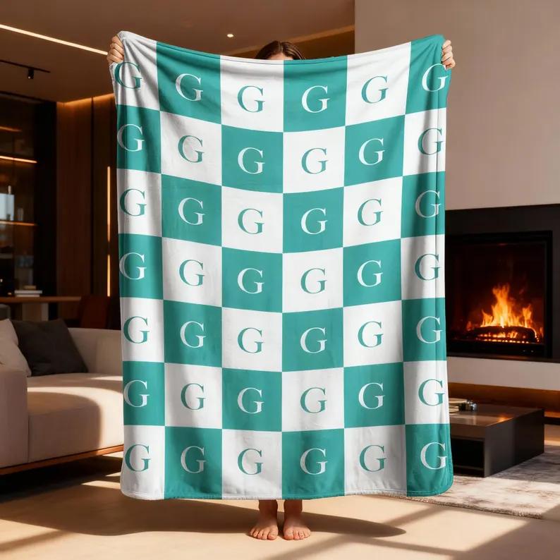 Colorful Checkered Blanket Hoodie Blanket Soft Flannel Baby Blanket Cozy Throw for Adult Kid, Dog Blanket Girl Blanket Gift