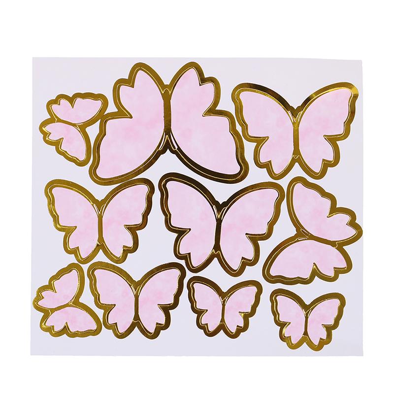 21-teiliges Schmetterling-Kuchendekor Set – Lila & Rosa, Mit Acrylplatte | Für Geburtstag, Babyparty, Mädchen-Party | Verschiedene Größen