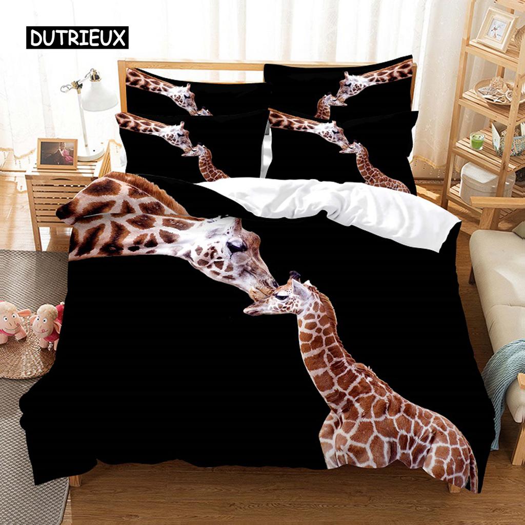 Edredonsett med edderkopp og dyr Mikrofiber 3D-trykk Dynetrekk Queen King Size Motedesign Dynetrekk med putetrekk