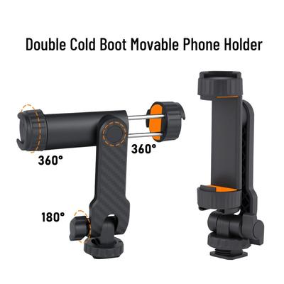 Multifunctional Phone Holder: Dual-Mount, 360° Rotation, Live Broadcast, Horizontal/Vertical Shooting.