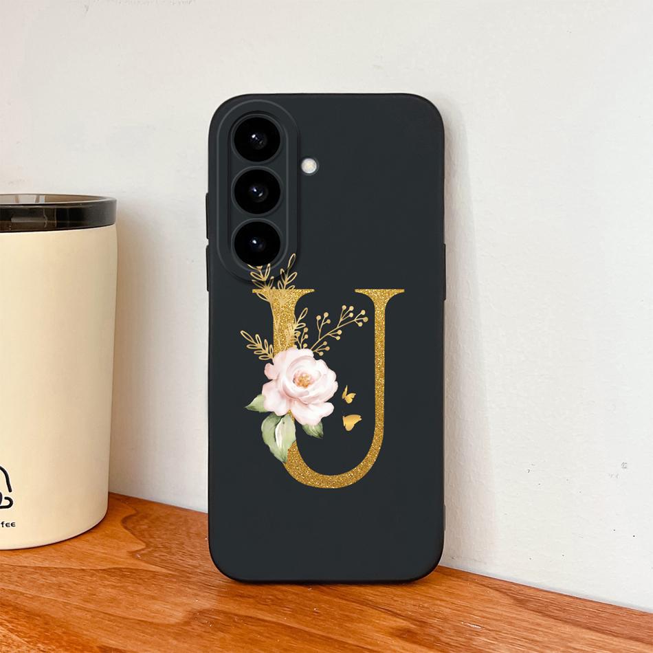 Flower Letter Phone Cover For Samsung S26 Ultra Case For Samsung S26 Plus Back Cover Soft Liquid Silicone Fundas For Galaxy S 26