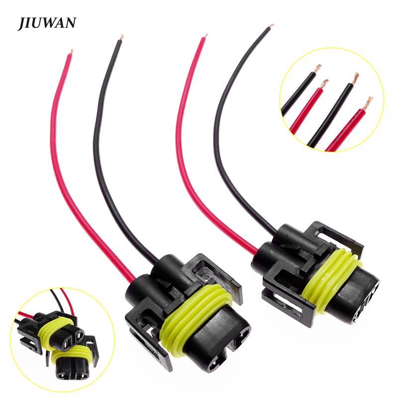 2 Pcs Car Headlight H8 H9 H11 Wire Connector Cable Plug Adapter Wiring Harness Small Line Fit For Fog Lamp Bulb Socket 12V