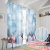 2pcs,2D Plane Printing Curtains Roller Blinds Christmas Ornaments Snowflakes Pinecones (3) Durable 100% Polyester Fabric