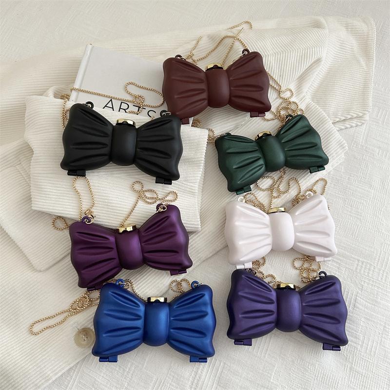 Cute Bow Small Bag Spring 2025 New European and American Fashion Niche Shoulder Bag Women's Mini Lipstick Bag