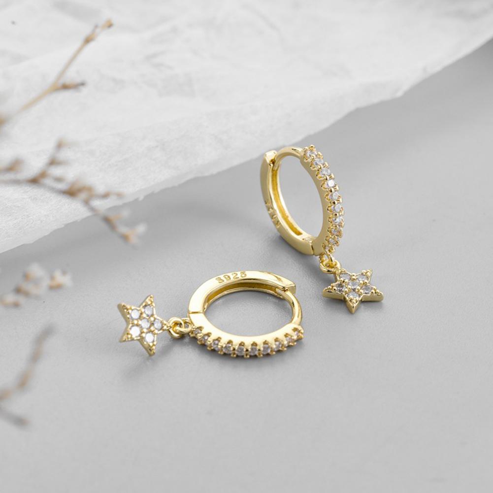 Fashion Creative Korean Style Sweet Lovely Diamond Star Earrings Jewelry Gift For Girls