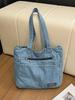 Versatile Multi-pocket Washed Denim Tote Bag 2025 - High-end Casual Commute Shoulder Bag
