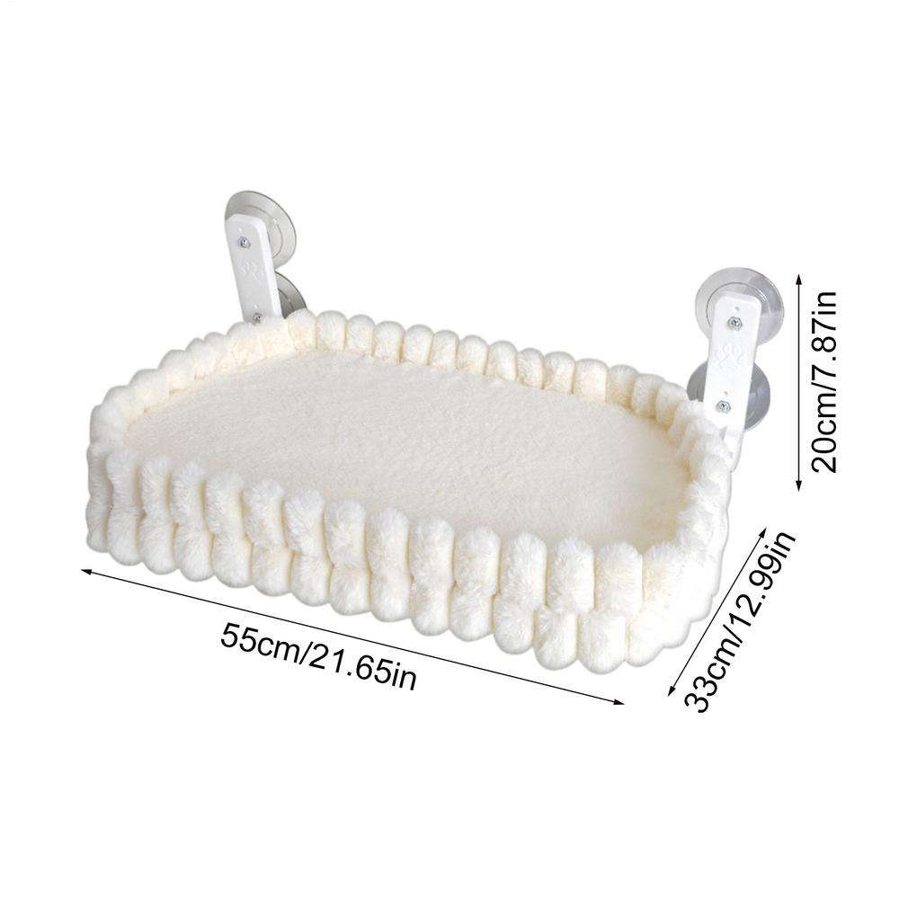 Cat Window Hammock Suction Cup Foldable Detchable Bed Double-Sided Plush Window Hammock For Cats Inside For Indoor Pet Glass